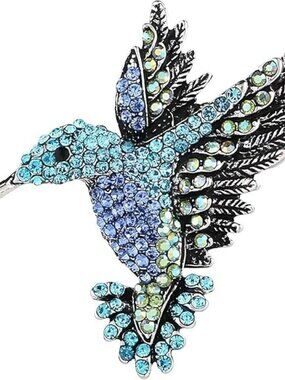 NEW Hummingbird Brooch Elegant Hummingbird Rhinestone Bird Standout Elegant